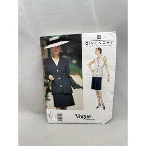 Vogue 1735 Givenchy Sewing Pattern Size 8 10 12 Misses Jacket Top Skirt 1996